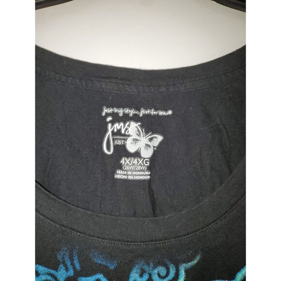 |A Just My Size Women's Plus Long-Sleeved Graphic Tee-Shirt Blue Paisley Size 4X - Picture 2 of 10